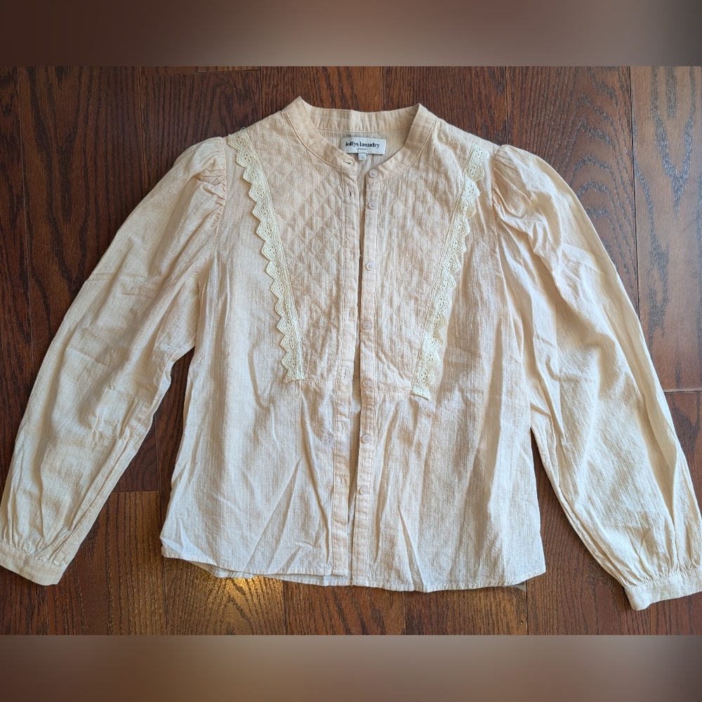 Lollys Laundry Women's Cotton Top S Delicate Cottagecore Peasant Girly